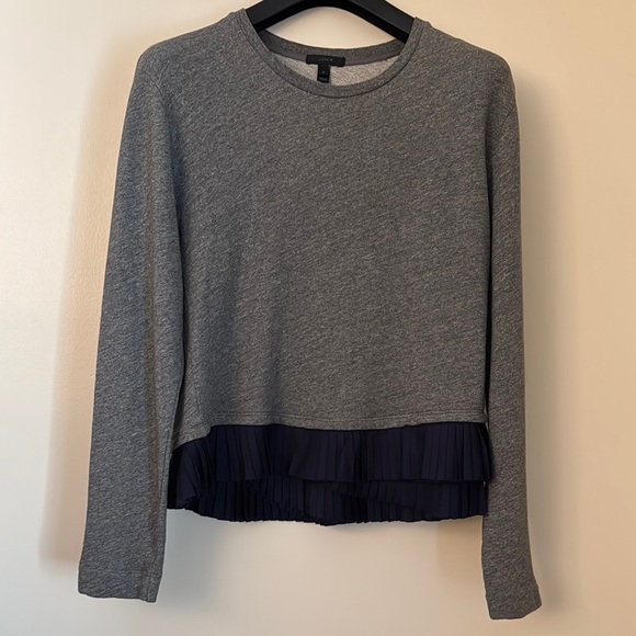 SALE J. Crew French Terry Pleated Hem Sweatshirt - Picture 1 of 4